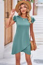 Flutter Sleeve Tulip Hem Dress