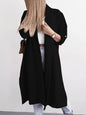 Slit Open Front Roll-Tab Sleeve Trench Coat