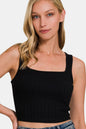 Zenana Ribbed Cropped Tank