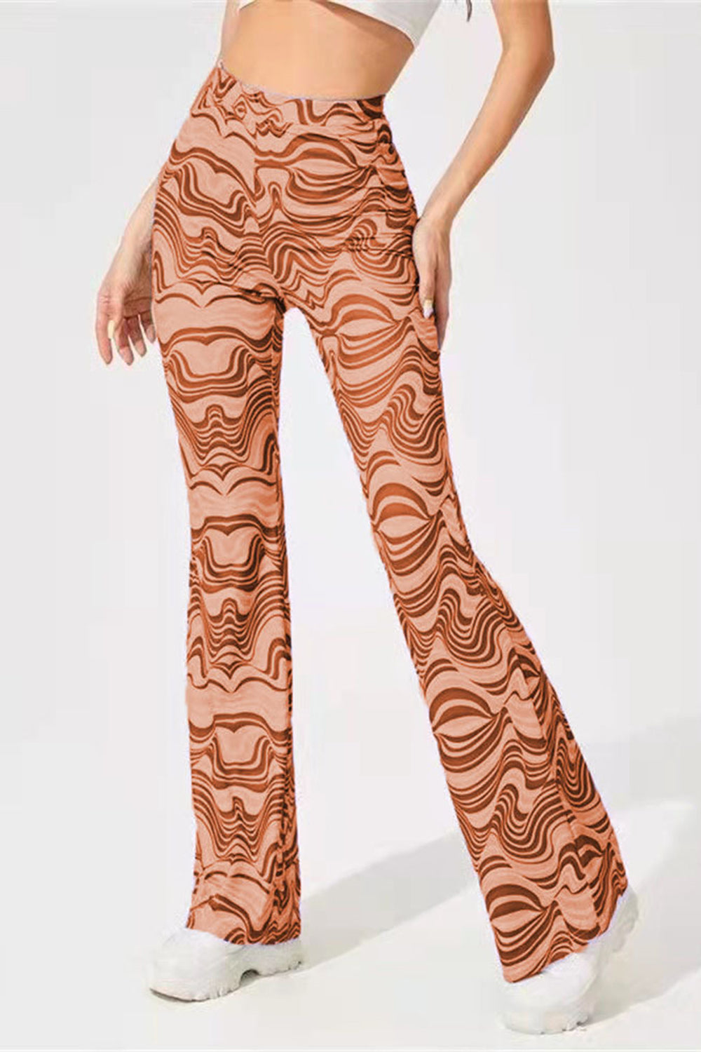 Printed High Waist Flare Pants