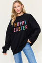 Simply Love Full Size  HOPPY EASTER Drop Shoulder Oversized Sweatshirt
