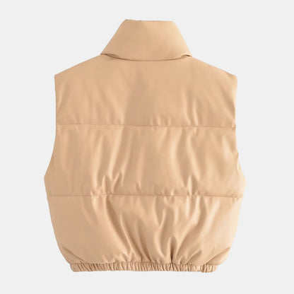 Zip-Up Drawstring Puffer Vest