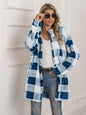 Plaid Collared Neck Longline Coat