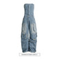 Summer Multi Pocket Ripped Waist Slimming Sexy Tube Top Tooling Denim Jumpsuit Women