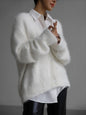 Knitted Sweater Cardigan Autumn Winter Lazy Loose Long Sleeve V Neck Sweater Coat Women