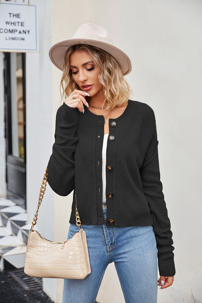 Button Down Exposed Seam Cardigan