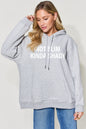 Simply Love Full Size NOT SLIM KINDA SHADY Long Sleeve Hoodie