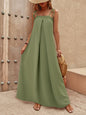 Tie-Shoulder Smocked Maxi Dress