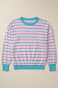 Striped Round Neck Long Sleeve Sweater