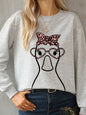 Graphic Round Neck Dropped Shoulder Sweatshirt