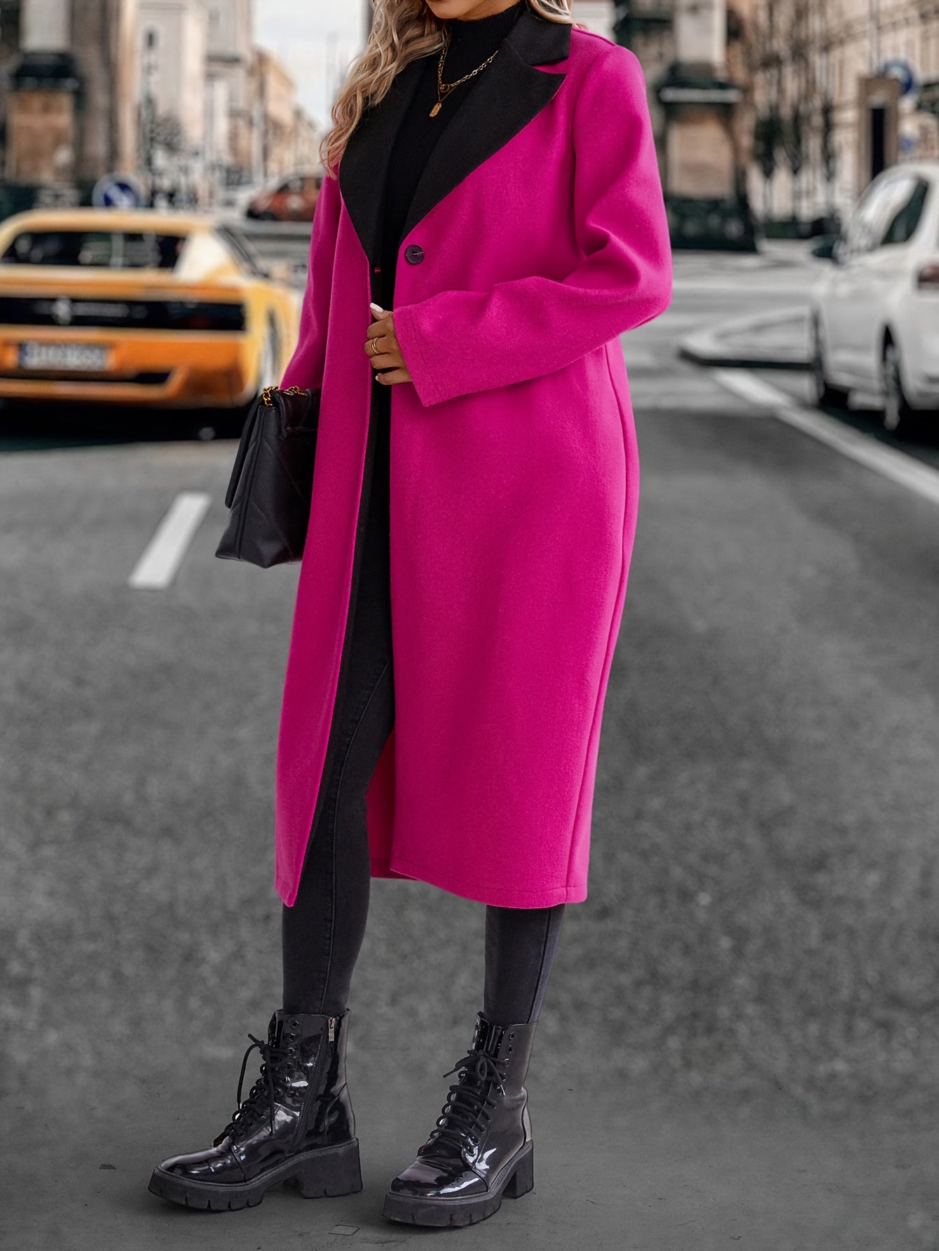 Collared Neck Buttoned Longline Coat