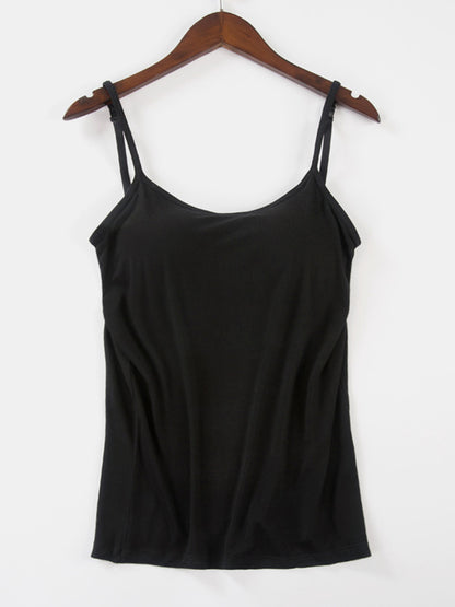 Scoop Neck Adjustable Strap Cami