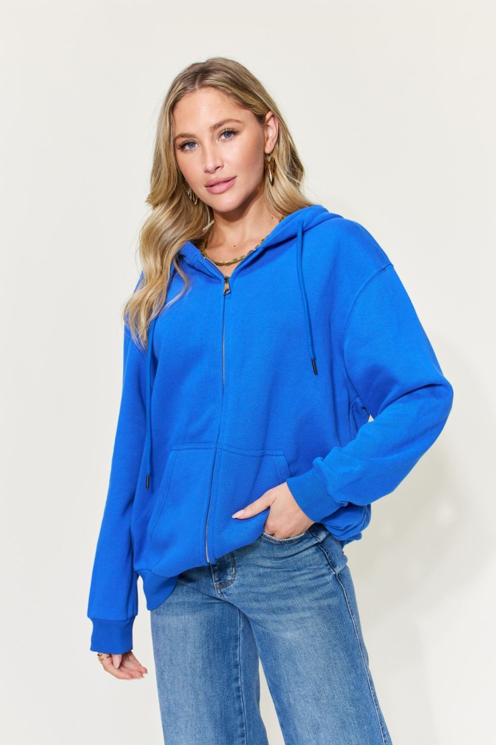 Simply Love Full Size Easter Bunny Graphic Zip-Up Hoodie with Pockets