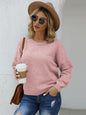 Shiny Round Neck Long Sleeve Sweater