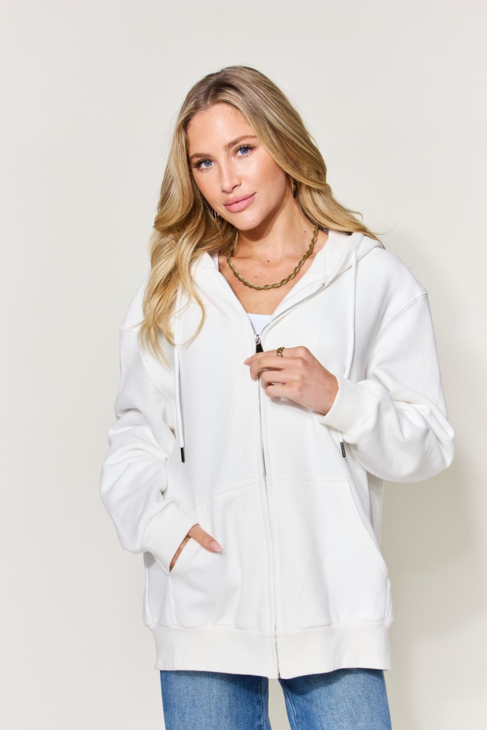 Simply Love Full Size Easter Bunny Graphic Zip-Up Hoodie with Pockets