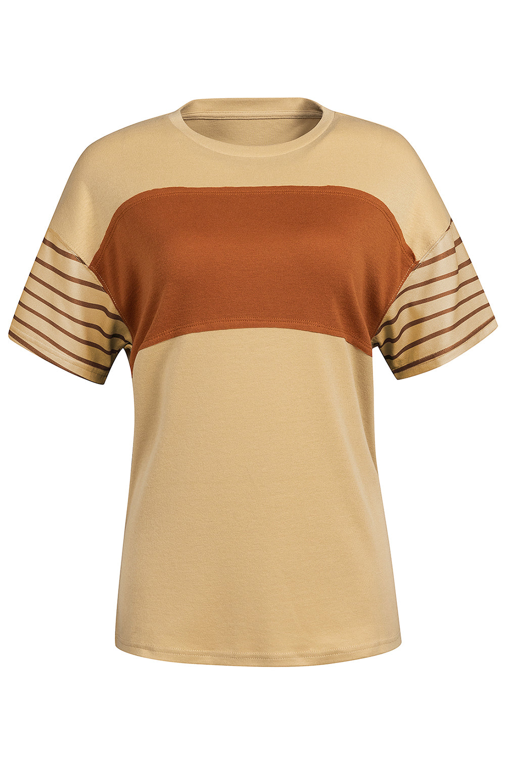 Striped Round Neck Short Sleeve T-Shirt