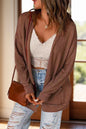 Full Size Textured Open Front Long Sleeve Cardigan