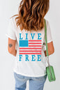 US Flag Round Neck Short Sleeve T-Shirt