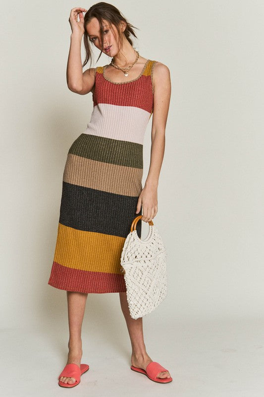 COLOR BLOCK CASUSAL DRESS