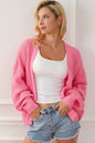 Open Front Dropped Shoulder Cardigan