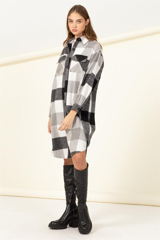 Trendy Throwback Checkered Shacket