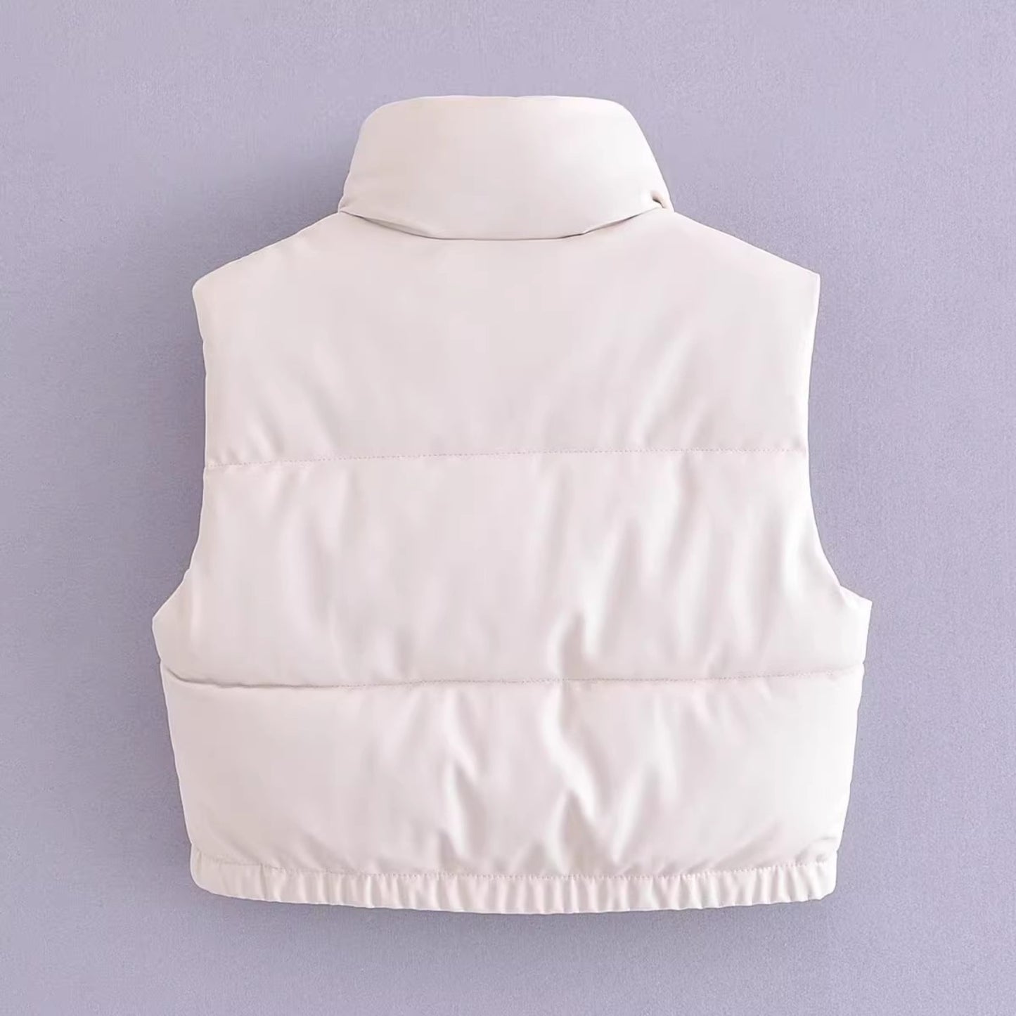 Zip-Up Drawstring Puffer Vest