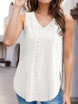 Eyelet V-Neck Tank