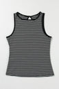 Cutout Striped Round Neck Tank