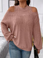 Round Neck Cold Shoulder Sweater