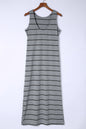 Striped Slit Sleeveless Maxi Dress