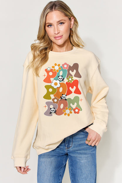 Simply Love Full Size Letter Graphic Long Sleeve Sweatshirt