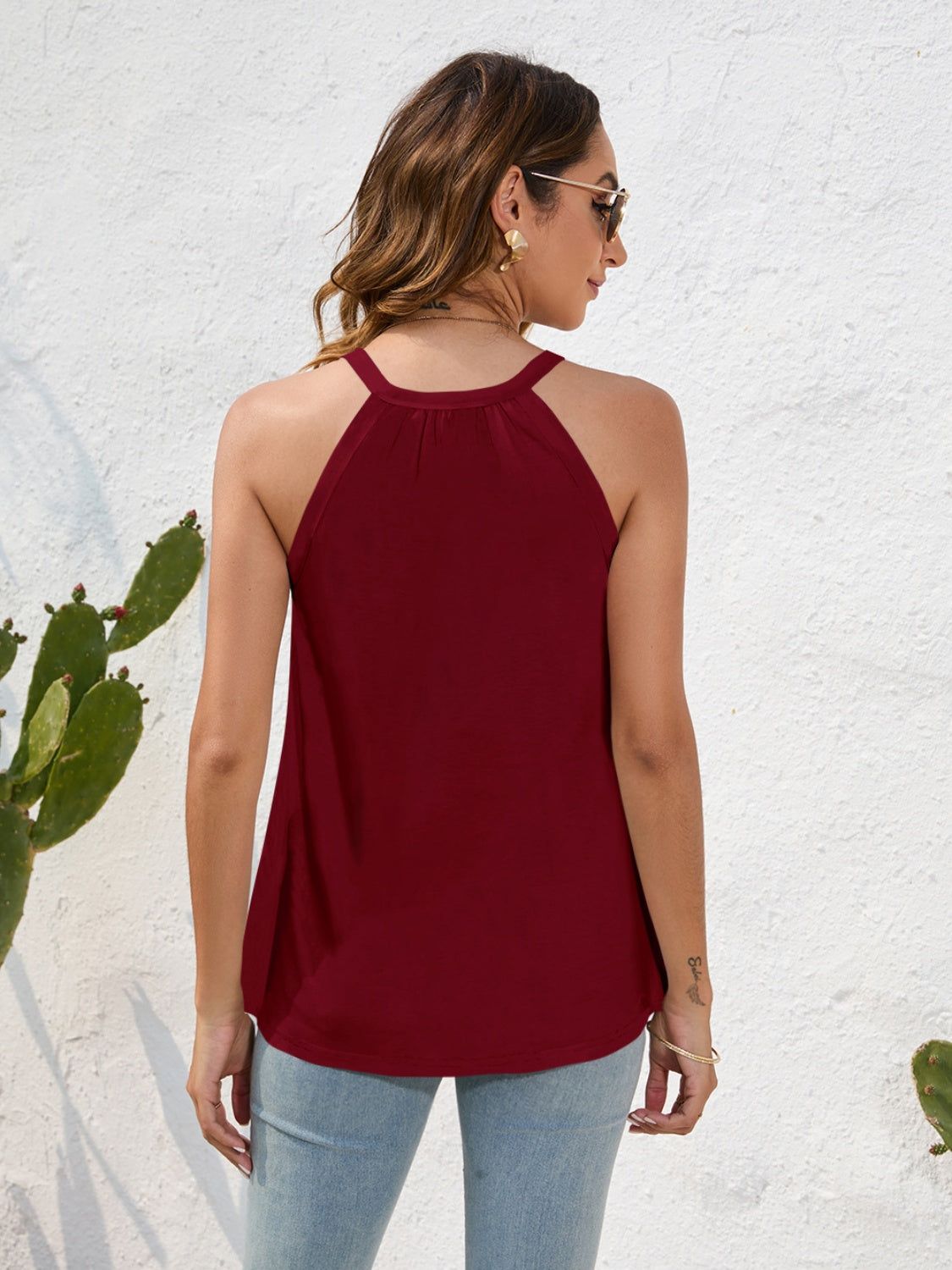 Lace Detail Grecian Neck Cami