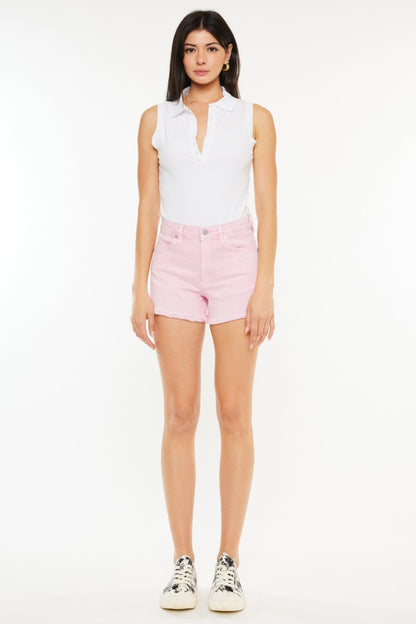 Kancan Raw Hem High Waist Denim Shorts