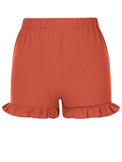 Frill Elastic Waist Shorts