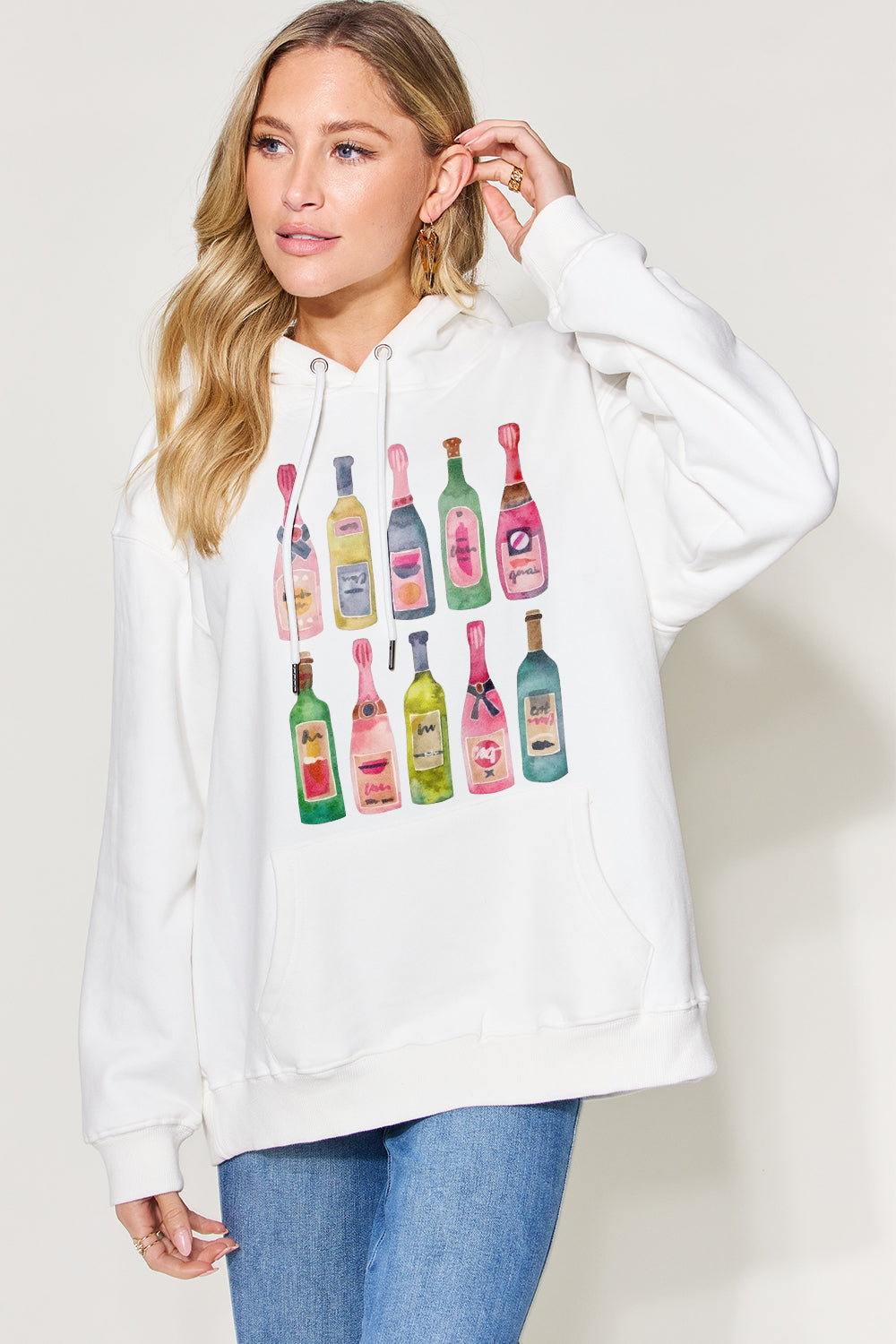 Simply Love Full Size Graphic Long Sleeve Drawstring Hoodie