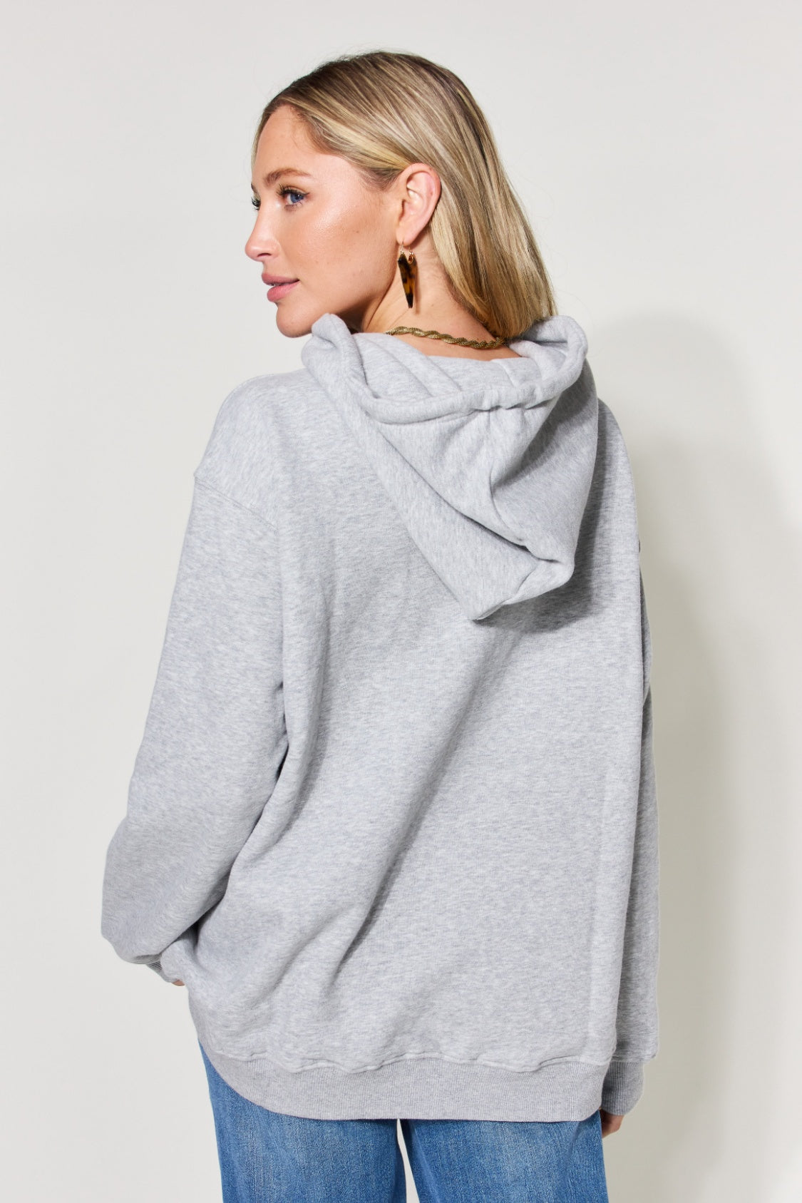 Simply Love Full Size CAFFEINE&CHAOS Graphic Drawstring Long Sleeve Hoodie