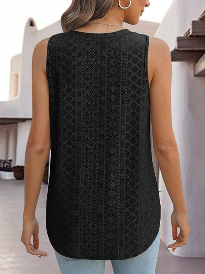 Eyelet V-Neck Tank