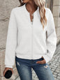 Textured Zip Up Long Sleeve Jacket