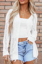 Openwork Open Front Long Sleeve Cardigan