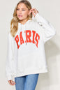 Simply Love Full Size PARIS Long Sleeve Drawstring Hoodie