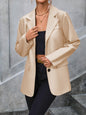 Pocketed Button Up Collared Neck Blazer