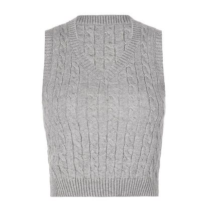 Cable-knit V-Neck Sweater Vest