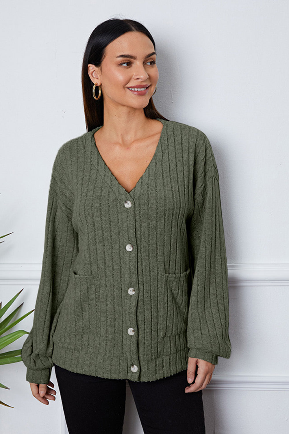 Button Up Long Sleeve Cover Up