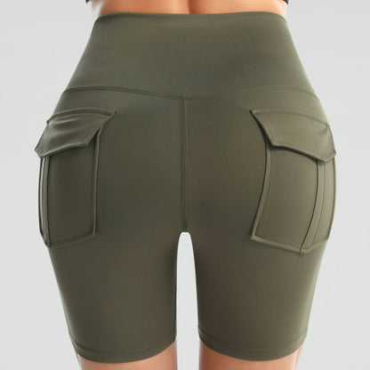 Wide Waistband Sports Shorts With Pockets