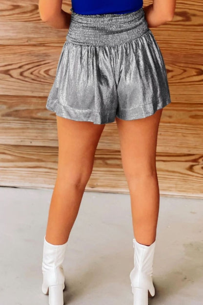 Smocked High Waist Shorts