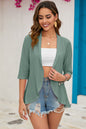 Eyelet Open Front Cardigan