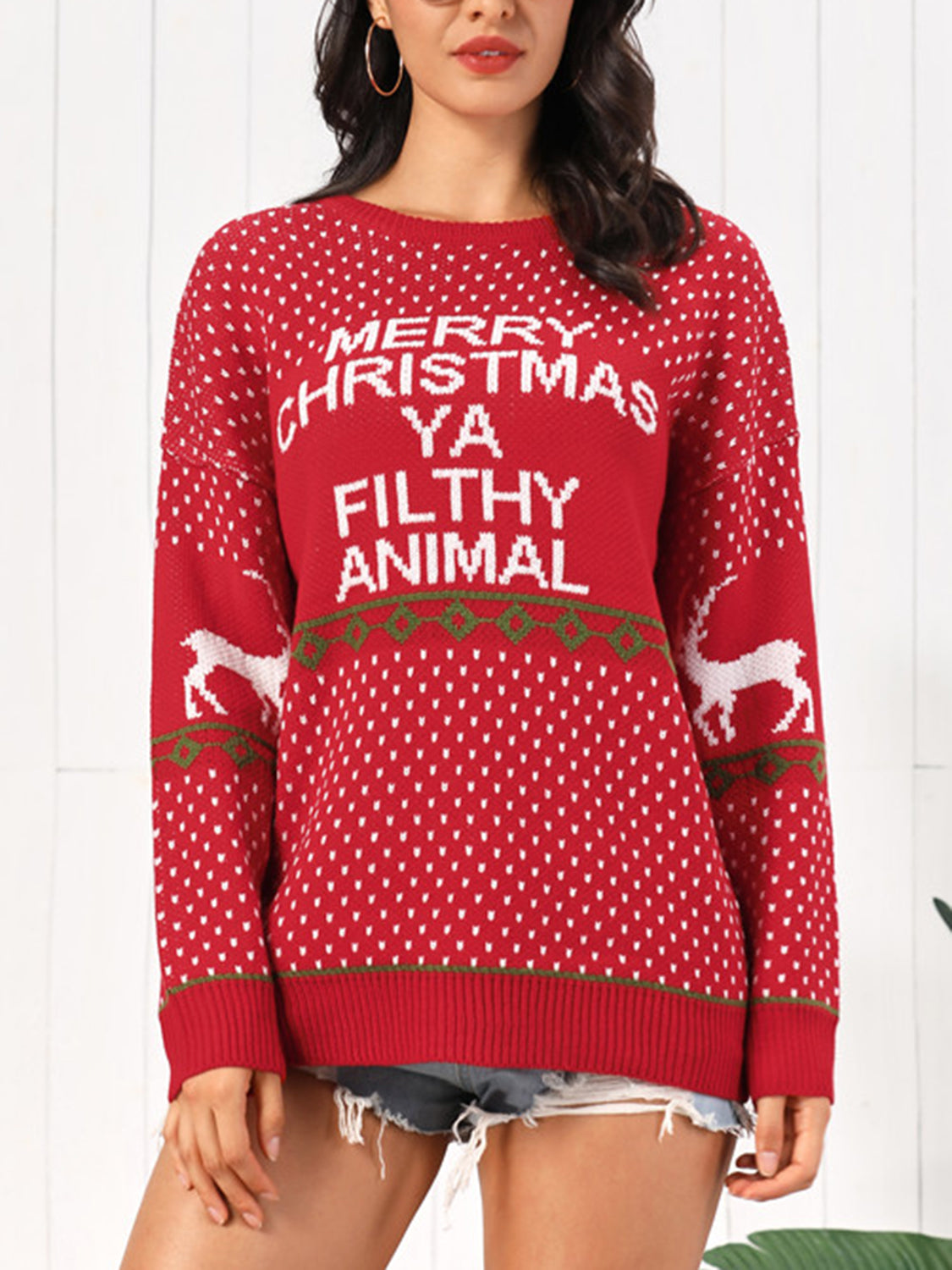 Christmas Element Round Neck Sweater