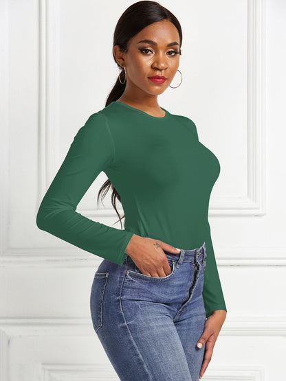 Round Neck Long Sleeve Bodysuit