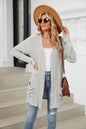 Pocketed Open Front Long Sleeve Cardigan