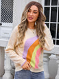 Angel Wings Rainbow Round Neck Long Sleeve Sweater